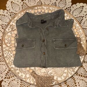 Art Class Taupe Waffle Knit Top